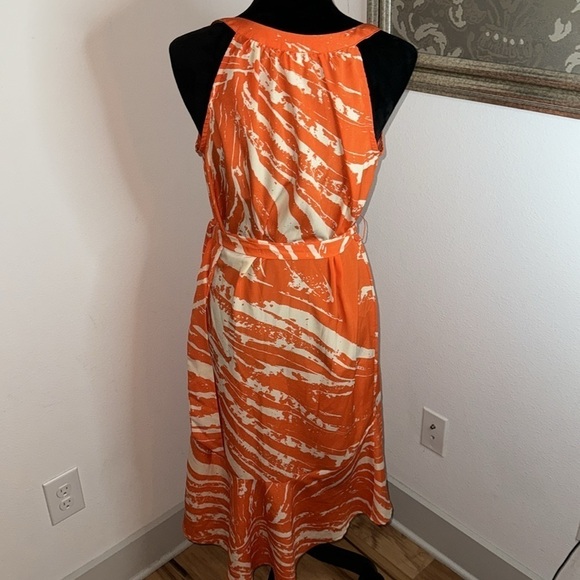 Charlie Jade for A pea in the Pod Sz M orange sleeveless hi low maternity dress - Picture 4 of 6